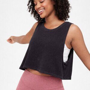 $39 Retail | OFFLINE By Aerie Wow! Waffle Tank Top Black Size M